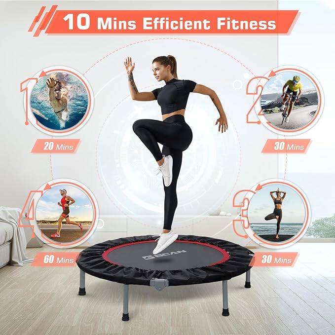 BCAN 40/48" Foldable Mini Trampoline Max Load 330lbs/440lbs