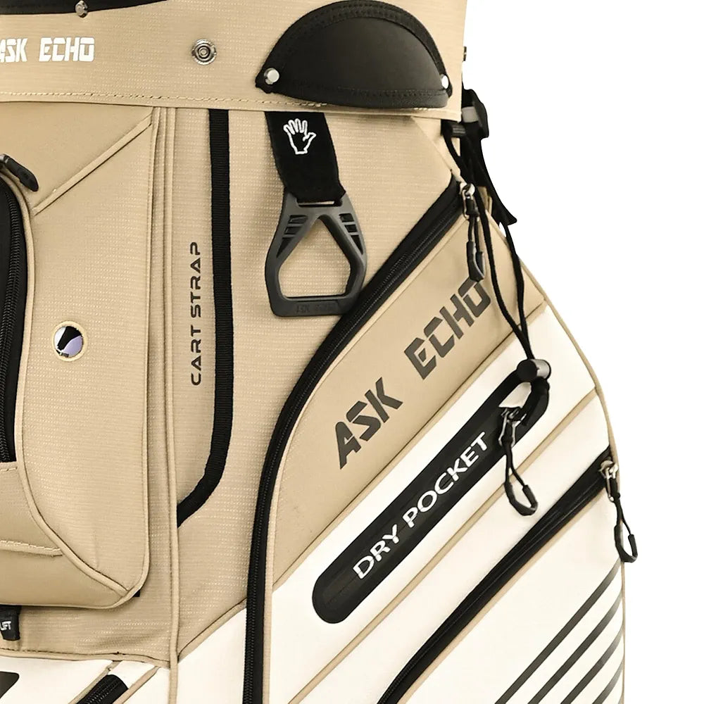 ASK ECHO 2024 T-Lock Golf Cart Bag with 14 Way Organizer Divider Top, Premium Cart Bag with Handles and Rain Cover, for Men