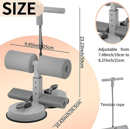 Sit Up Bar Foot Holder Heigh Adjustable - Sit Up Assistance Device with 2 Strong Suction Cups - Essential Ab Workouts & Core Exercise Equipment for Home Workouts
