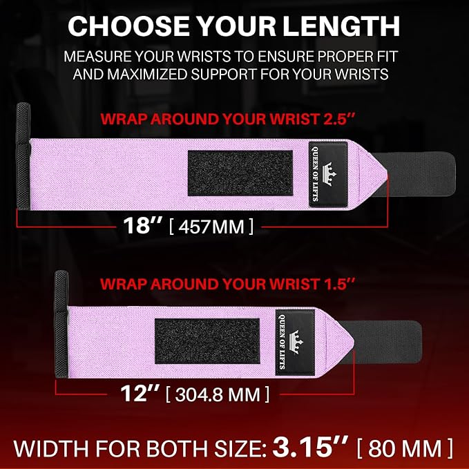 TECEUM Weightlifting 18" & 12" Wrist Wraps with Thumb Loop – Heavy Duty Wrist Workout Braces for Men and Women – Ideal for Powerlifting, Strength Training, Bodybuilding