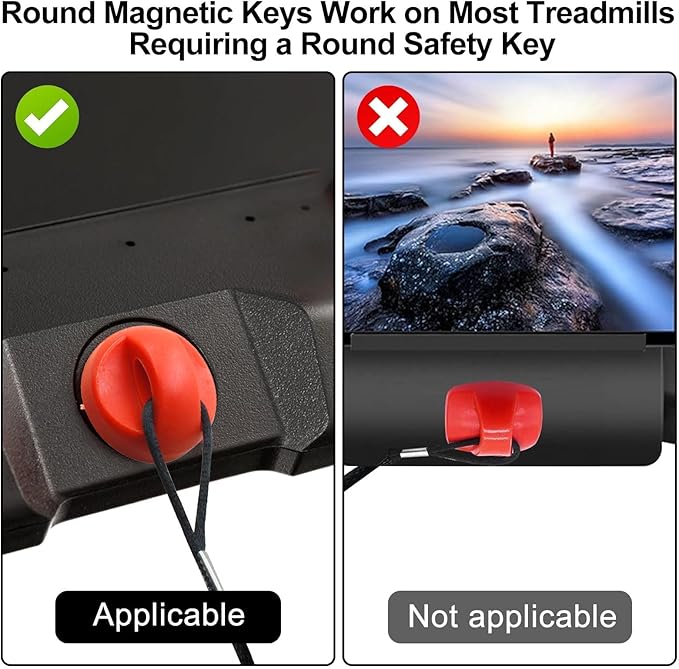 EEEKit Treadmill Magnet Safety Key, Universal Treadmill Key Replacement, Magnetic Emergency Stop Compatible with Image Reebok Epic Golds Gym Freemotion Healthrider Running Machine