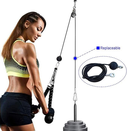KORIKAHM Fitness Pulley Cable 118/157 / 197/236 Inch, LAT Pulldown Cable Replacement Gym Thick 6mm for Pulley System Cable Machine Accessories, PU Coating Steel Wire Rope with Stopper Ball