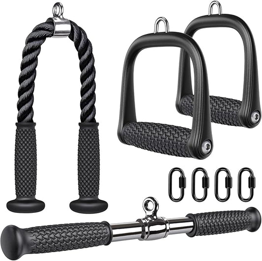 Kipika Tricep Pull Down Attachment, Cable Machine Accessories for Home Gym, Cable Machine Attachments Pulley System Gym, LAT Pull Down Attachment Weight Fitness