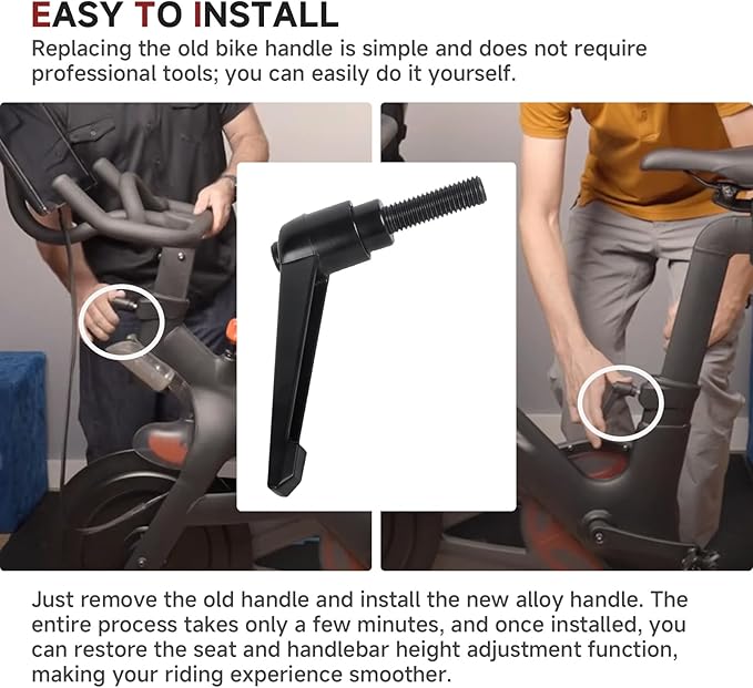 Exercise Bike Seat and Handlebar Height Adjustment Handle Replacement Part - Compatible with Peloton Bikes, Adjustable Alloy L-Shaped Handle Accessory for Seat and Handlebar Height Adjustment