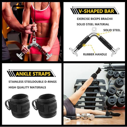 Cable Machine Attachment LAT Pulldown Attachments Cable Machine Accessories for Home Gym