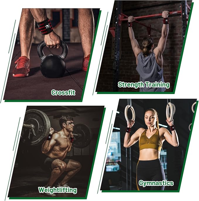 Slim Panda Weightlifting Wrist Wraps- Upgraded Wrist Support with Heavy Duty Thumb Loop for Powerlifting, Bodybuilding, and Weight Lifting Men & Women