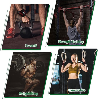 Slim Panda Weightlifting Wrist Wraps- Upgraded Wrist Support with Heavy Duty Thumb Loop for Powerlifting, Bodybuilding, and Weight Lifting Men & Women