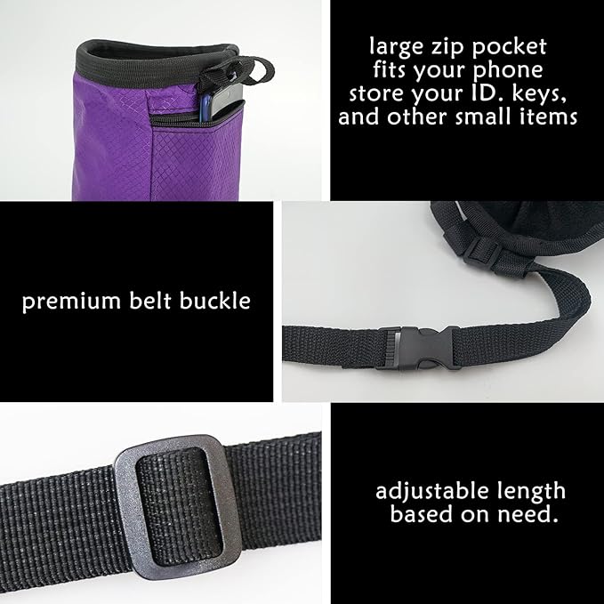 Rock Climbing Chalk Bag with Belt and Zipper Pocket for Fitness Gym Weight Lifting Hunting Bouldering Magnesium Sack