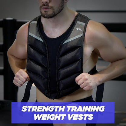 Weighted Vest,10lb/15lb/20lb Weight Vest with Reflective Stripe for Men Women Kids,Body Strength Training Weight Vest for Fitness,Workout,Running,Training