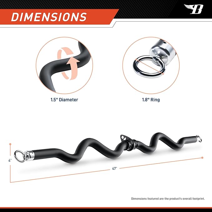 Deluxe Exercise Curl Bar for Lats, Curls and More BBEB-7355 Black 47 inches