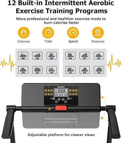 UREVO Walking Pad Treadmills for Home Office, Under Desk Compact Design Treadmill Portable Walking Pad Treadmill with Remote Control, LED Display