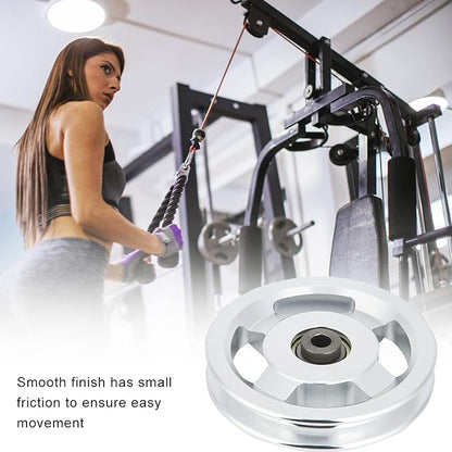 Gym Pulley Wheel, Aluminium Alloy Fitness Pulley Home Gym Attachments Part Exercise Strength Training Accessory Gym Fitness Equipment, for 10.5mm Bore Diameter