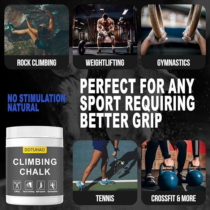 Climbing Chalk 500ML, Gym Chalk for Weightlifting, Rock Climbing, Bouldering, Gymnastics, Pole Grip, & More - Lifting Chalk & Climbing Chalk for Dry Hands