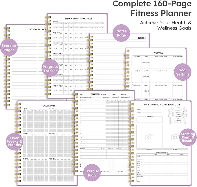 Fitness Workout Journal for Women & Men A5(5.5" x 8.2") Workout