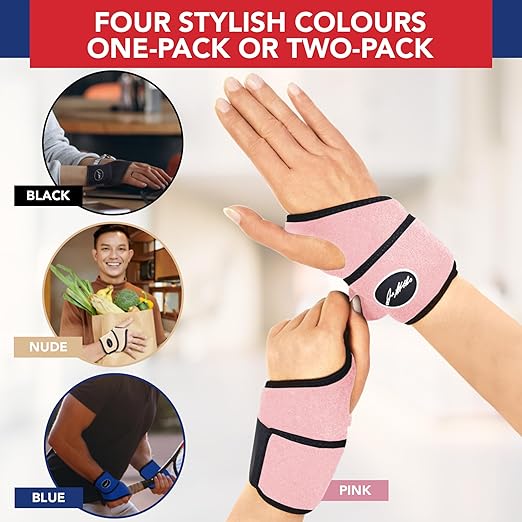 Doctor Developed Wrist Brace - Wrist wrap for Carpal Tunnel Arthritis,Tendonitis, Hand Support - Ideal for Fitness, Weightlifting - Handbook included (Pink, 1 Pack)