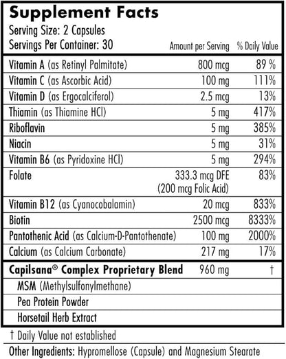 Hairfinity Hair Vitamins, Scientifically Formulated with Biotin, Amino Acids, and a Vitamin Supplement That Helps Support Hair Growth, Vegan, 360 Veggie Capsules, 60 Count (Pack of 6)