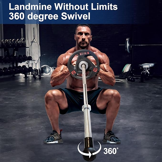 Navona Landmine Attachment for Bar, Bar landmine 2 inch, Sturdy and Easy to Use with 360° Rotation - for Press, Row, Rotate, Split Squat, with The Natural Rubber, Fit 2-Inch Olympic Bar