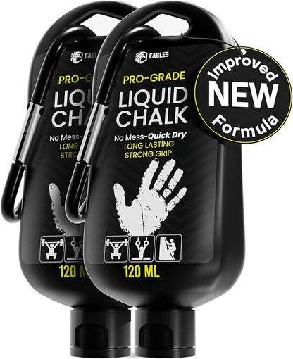 EAGLES Pro Grade Liquid Chalk 50, 120 or 280ml Mess-Free Chalk for Weightlifting, Gymnastics Rock Climbing, Dancing, Pole Grip, Sports & Workout Chalk - Sweat-Resistant and Long Lasting