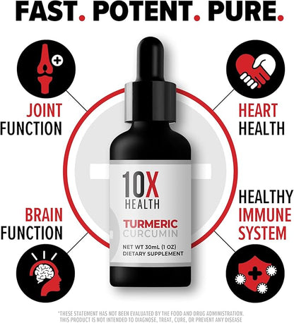 10X Health Turmeric Curcumin Supplement with Vitamin D3 & B12 - Immune Support, Heart Health, and Joint Supplements for Women and Men