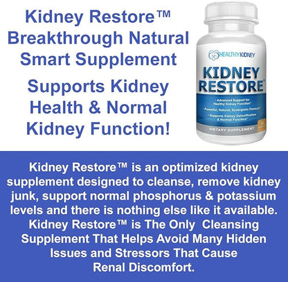 3 Pack Natural Kidney Cleanse to Support Kidney Function and Detox, Advanced Formula Can Help Boost Kidney Health, Daily Health Supplement Pills, 60 Capsules