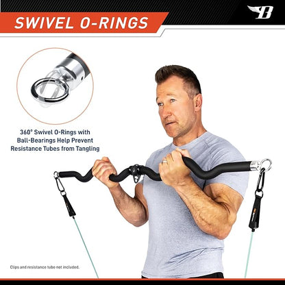 Deluxe Exercise Curl Bar for Lats, Curls and More BBEB-7355 Black 47 inches