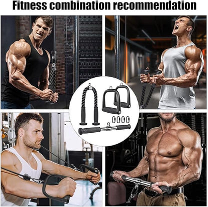 Kipika Tricep Pull Down Attachment, Cable Machine Accessories for Home Gym, Cable Machine Attachments Pulley System Gym, LAT Pull Down Attachment Weight Fitness