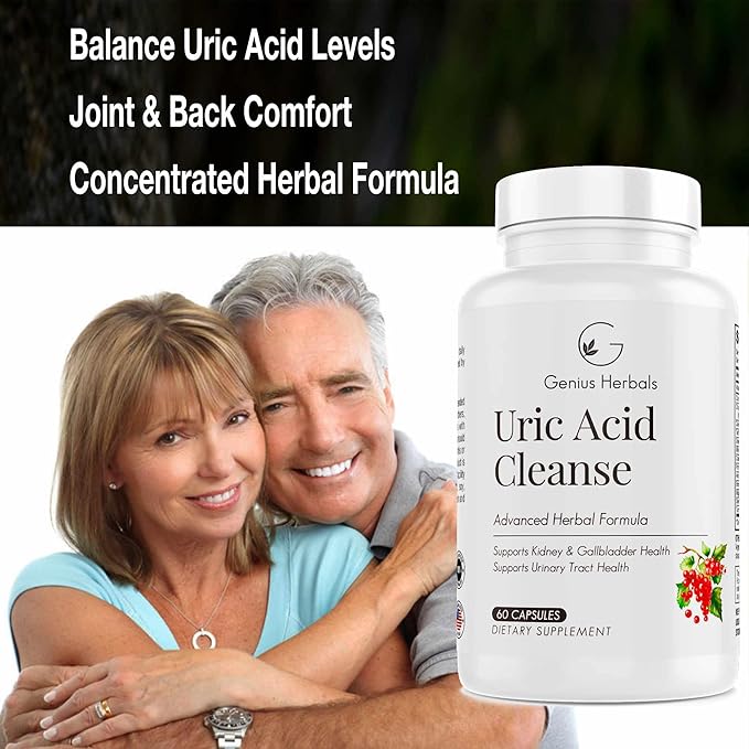 Uric Acid Cleanse – Supports Kidney, Liver, Gallbladder & Urinary Tract Health, Advanced Herbal Formula - 60 Capsules