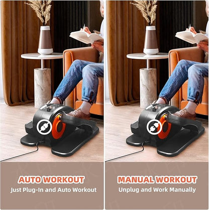 ESL Under Desk Elliptical - Portable Leg Exerciser for Seniors, Compact Seated Elliptical with Remote Control, LCD Display Electric Elliptical Trainers