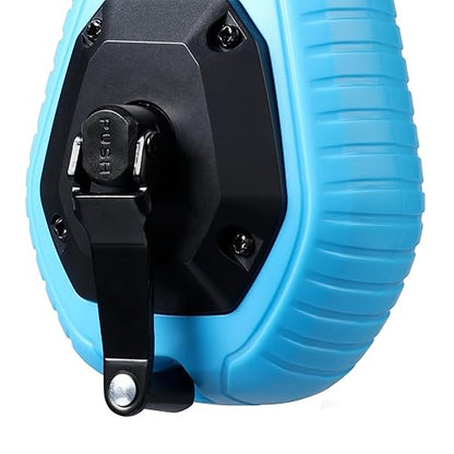 OX Pro 100ft Contractor Chalk Line with Blue Chalk Powder 4oz - Quick-Wind Cotton Nylon Basic Bold Line Marking Tool in Pointed Tip ABS Plastic - 3:1 Gear Ratio Chalk Reel Tool OX-T630601