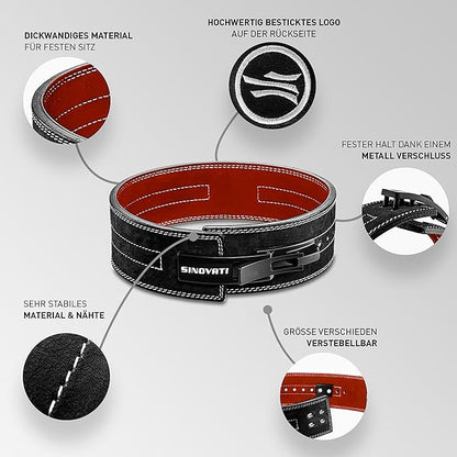 Weight-lifting belt for men with lever buckle 8.5cm / 10cm Height