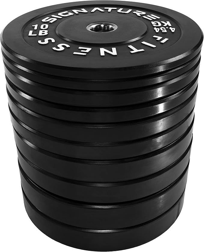 Signature Fitness 2" Olympic Bumper Plate Weight Plates 7FT Olympic
