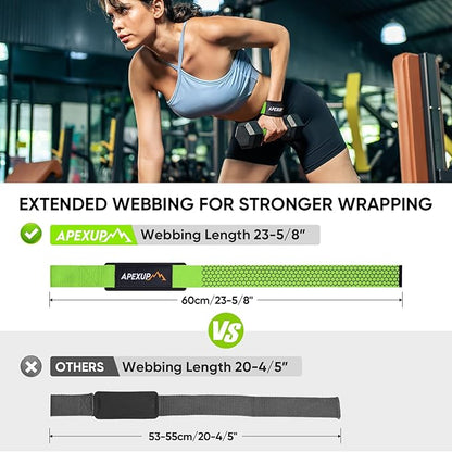 APEXUP Weight Lifting Straps for Weightlifting, Lifting Wrist Straps Gym, Deadlift Straps, Anti Slip Silicone and Neoprene Padded Weightlifting Straps Men Women Powerlifting, Strength Training