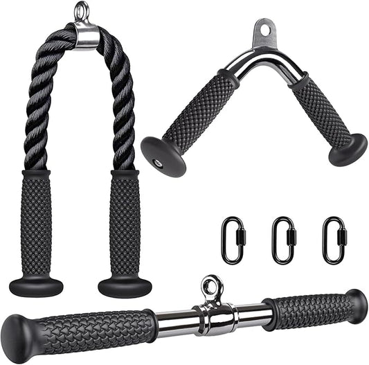 Kipika Tricep Pull Down Attachment, Cable Machine Accessories for Home Gym, Cable Machine Attachments Pulley System Gym, LAT Pull Down Attachment Weight Fitness