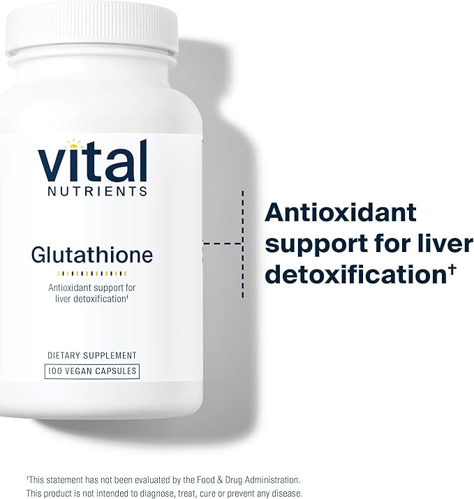 Vital Nutrients Glutathione 400mg | Antioxidant Support for Liver Detox | Vegan Antioxidant Supplement to Promote Liver Health and Liver Detox* | Gluten, Dairy, Soy Free | Non-GMO | 100 Capsules