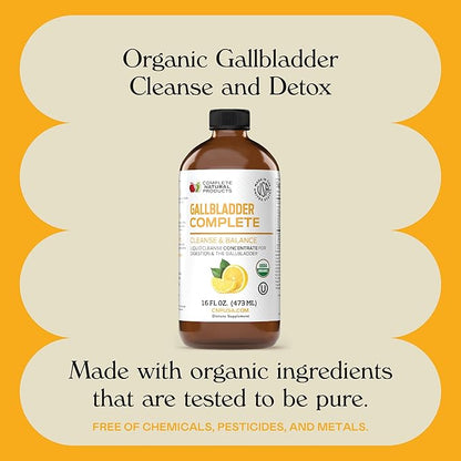 Complete Natural Gallbladder Complete - Liquid Supplement for Gallbladder Support, Liver Cleanse, and Digestive Health with Apple Cider Vinegar, Turmeric, Beet, Digestive Enzymes, Milk Thistle - 16oz