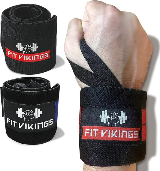 Gym Wrist Wraps for Weightlifting - Professional 18" Wrist Support for Crossfit, Gym, Weight Lifting, Powerlifting - Pull Up Hand Wraps for Strength Training - Weightlifting Accessories