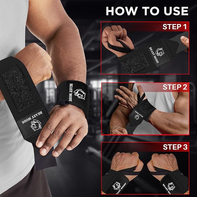 TECEUM Weightlifting 18" & 12" Wrist Wraps with Thumb Loop – Heavy Duty Wrist Workout Braces for Men and Women – Ideal for Powerlifting, Strength Training, Bodybuilding