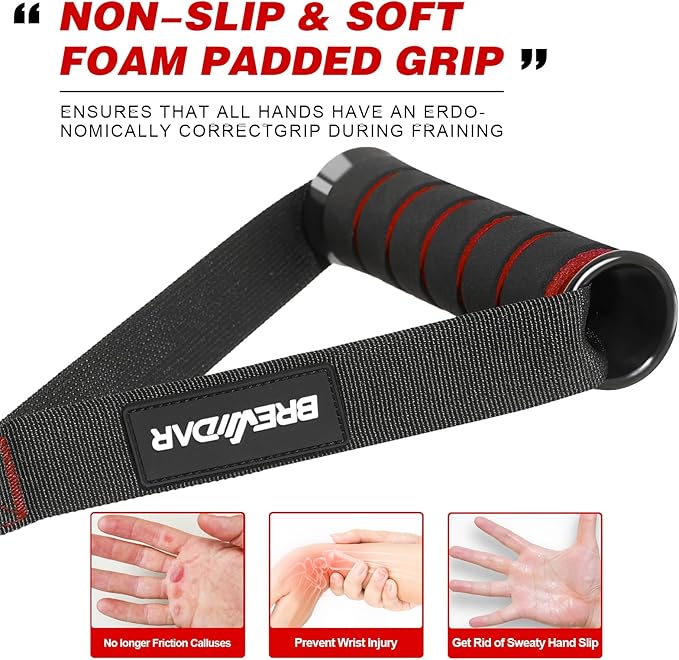 Exercise Handles - Gym Attachments for Cable Machine, Chest Fly, Resistance Bands, Pull up - Foam Handles with Gourd Hooks (Pair)