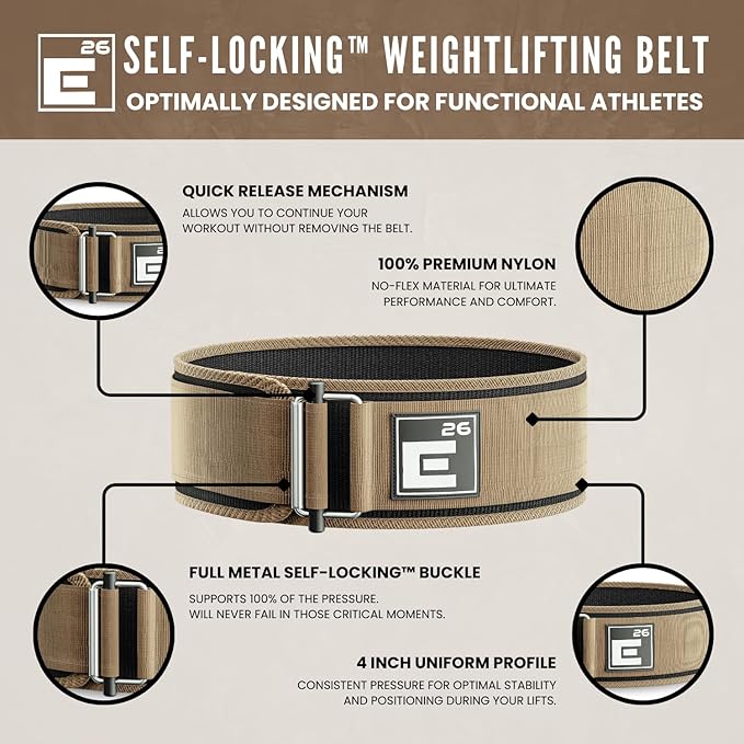 Self-Locking Weight Lifting Belt - Premium Weightlifting Belt