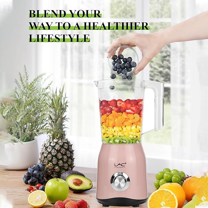 Blender for Smoothies,Personal Blender and Grinder Combo for Kitchen with a 54oz Portable Smoothie Cups,Shakes,Juices,Frozen Drinks and a 12oz Coffee Cup with Seal Cover for Coffee Beans(Pink)