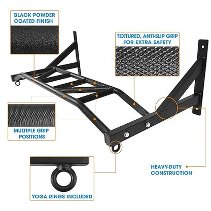 Yes4All Heavy Duty Wall Mounted Pull Up Bar