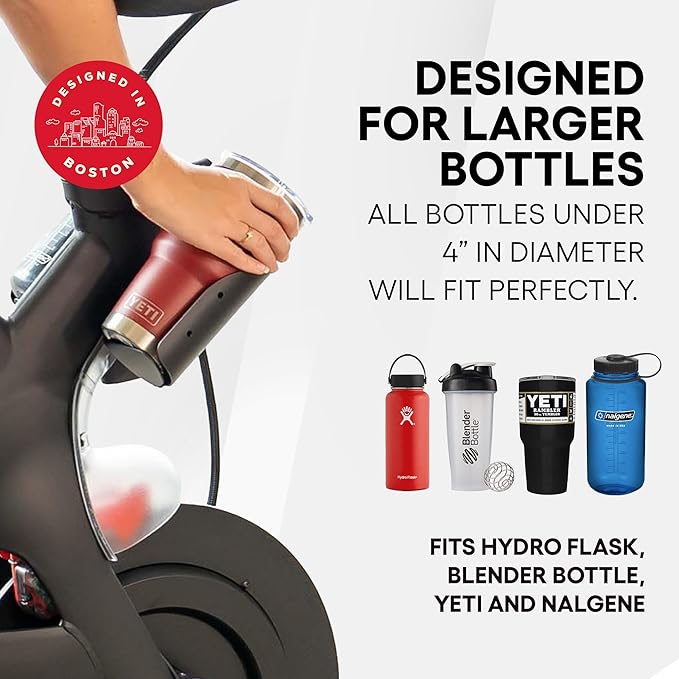 Extra Large Bottle Holders for Peloton Bike for Original Peloton or Peloton Bike+ - All Metal Design - Fits YETI + Nalgene + Hydro Flask (Original Peloton Bike)