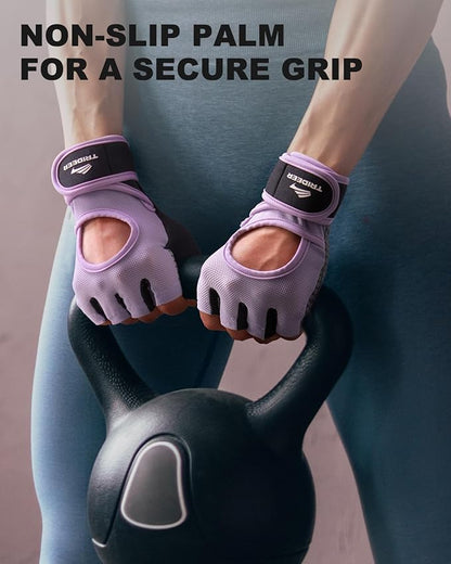 Trideer Weight Lifting Gloves for Women with Wrist Wraps Support, Workout Gloves for Women, Full Palm Protection, Grip for Gym Training, Fitness, Weightlifting, Exercise