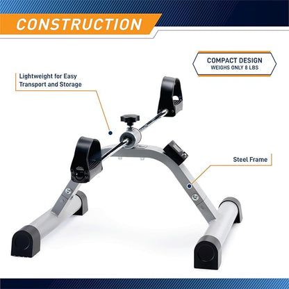 Marcy Under Desk Mini Pedal Leg and Arm Exercise Cycle with Adjustable Magnetic Resistance Physical Therapy Leg Exercisers