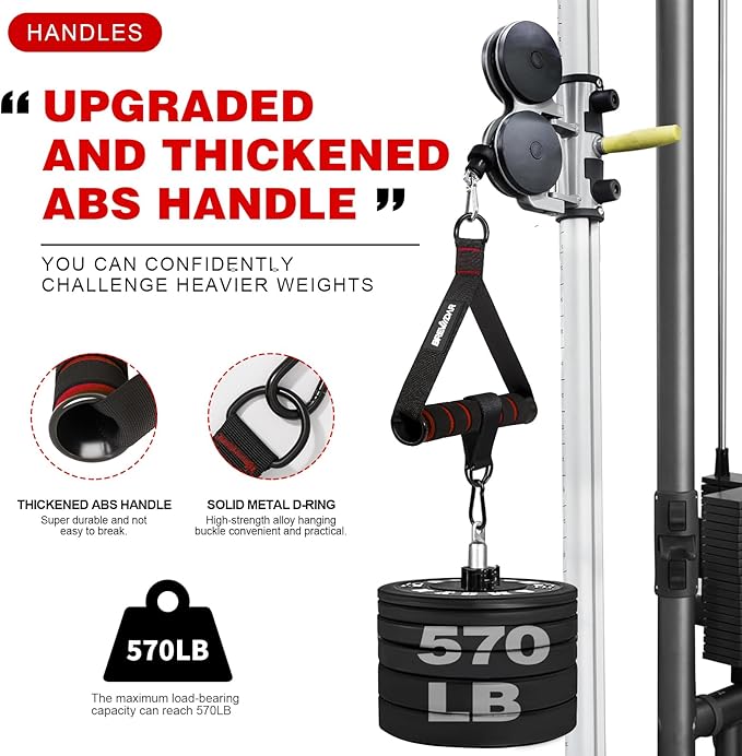 Exercise Handles - Gym Attachments for Cable Machine, Chest Fly, Resistance Bands, Pull up - Foam Handles with Gourd Hooks (Pair)