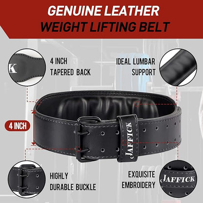 Jaffick Weight lifting Belt for 7MM Leather Pro 4 Inch