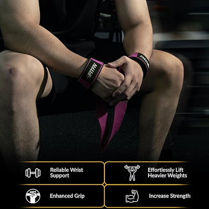 Lifting Straps for Weightlifting, Lifting Wrist Straps for Gym Strength Training, Neoprene-padded Wrist Cushion - Men & Women