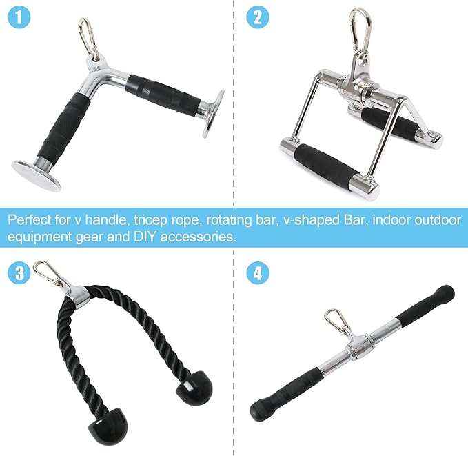 POWER GUIDANCE Triceps Pull Down Attachment, Cable Machine Accessories for Home Gym, LAT Pull Down Attachment Weight Fitness