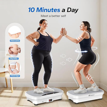 MERACH Vibration Plate Exercise Machine, Vibration Plate with Bluetooth and LED Display, Vibrating Plate Exercise Machine for Women Men, Workout Equipment for Home