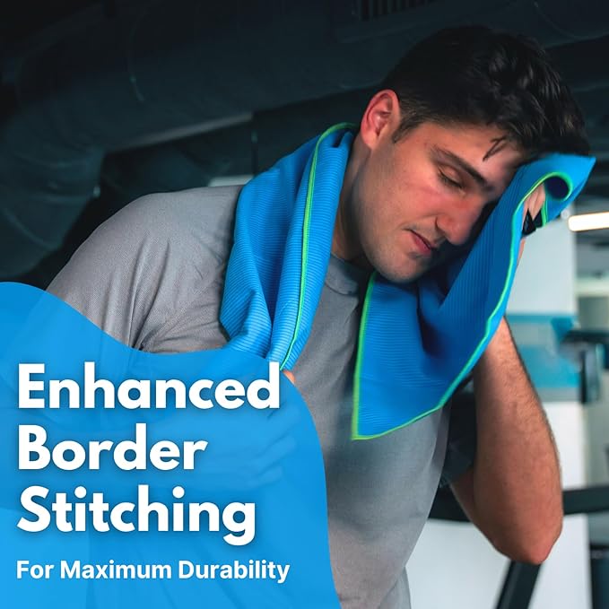 ECCOSOPHY Microfiber Gym Towel for Working Out - (71x35-Azure)